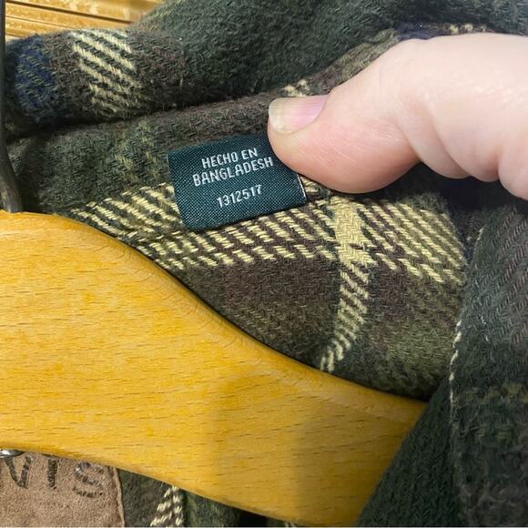 Mens Orvis Green Flannel Plaid jacket Shirt shacket XL grandpa gorpcore cotton - Picture 4 of 11